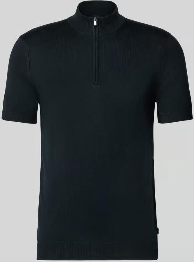 JOOP! COLLECTION Gebreid shirt van viscosemix met opstaande kraag model 'Vadin'