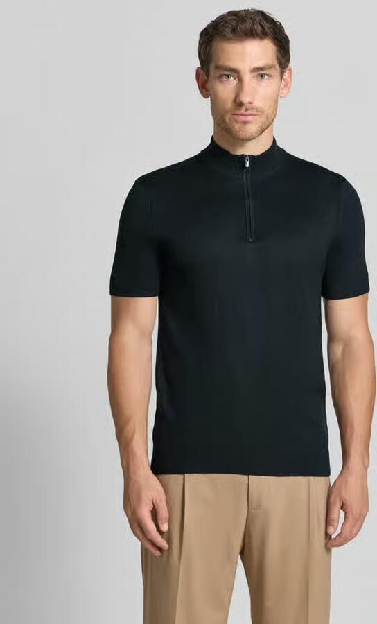 JOOP! COLLECTION Gebreid shirt van viscosemix met opstaande kraag model 'Vadin' - Foto 2