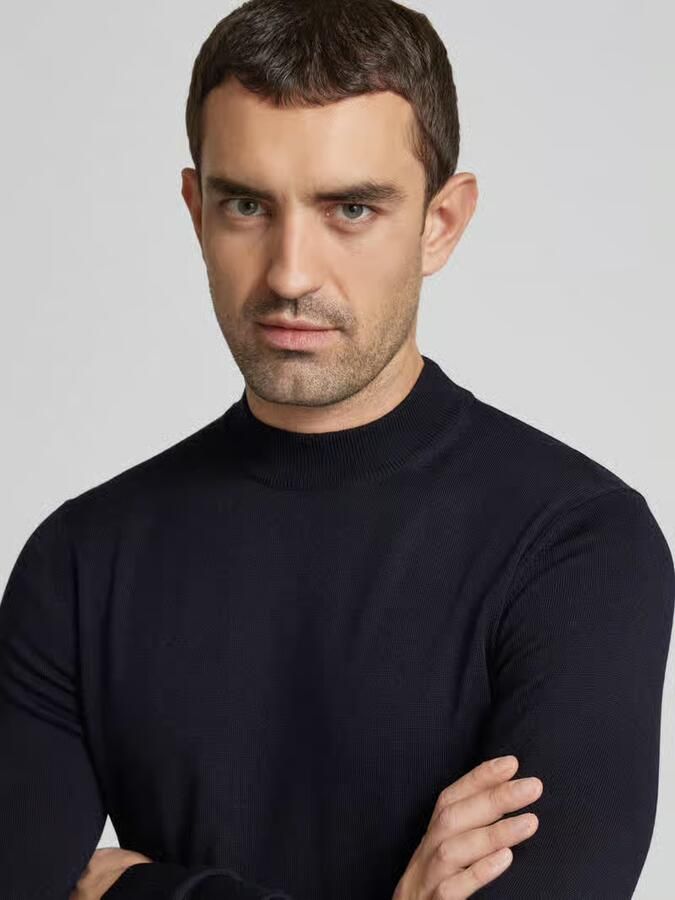 JOOP! Collection Gebreide pullover van scheerwol met opstaande kraag model 'Davide' - Foto 2