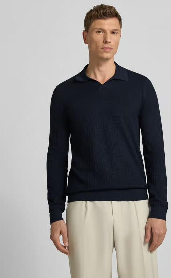 JOOP! COLLECTION Gebreide trui met omgeslagen kraag model 'Galdino' - Foto 4