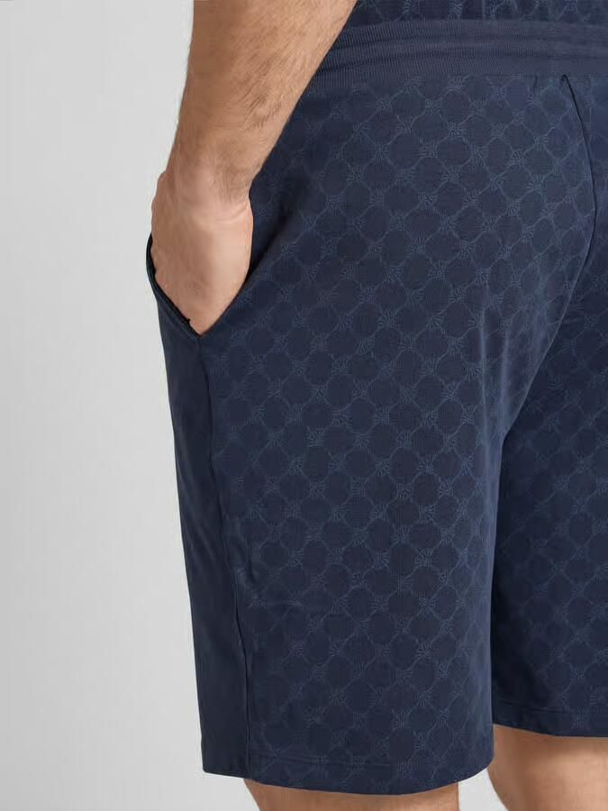 Joop! Short Leisure met korenbloem-alloverprint elastische tailleband