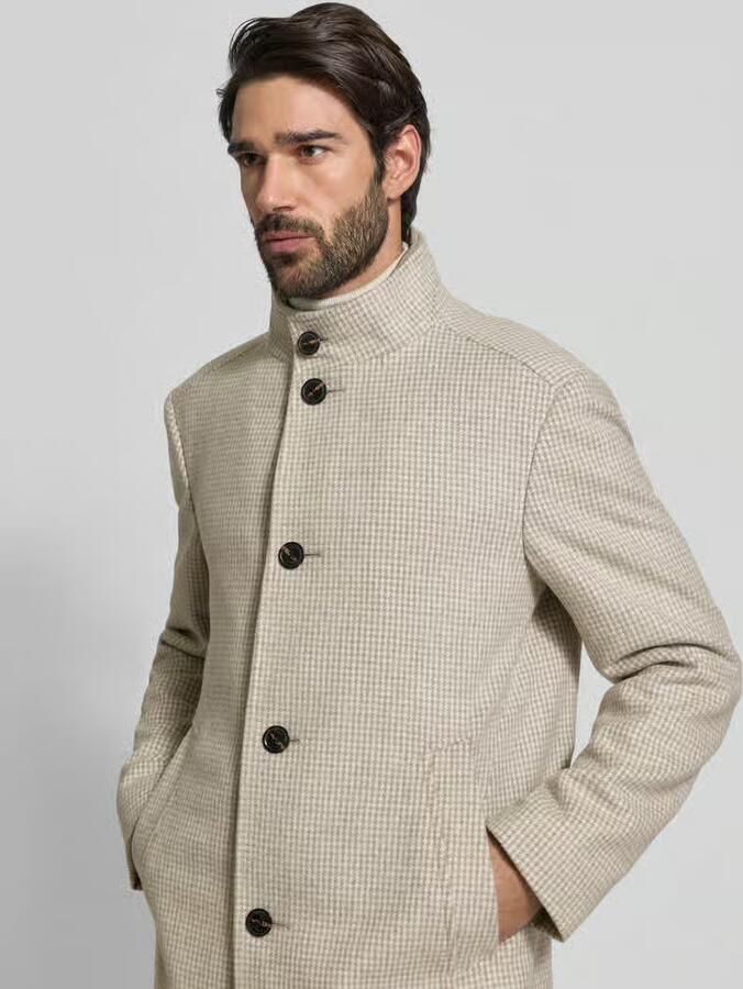 JOOP! Collection Lange jas van wolmix met opstaande kraag model 'Maico' - Foto 2