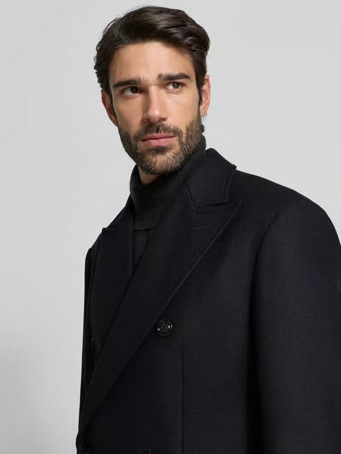 JOOP! COLLECTION Lange jas van wolmix met reverskraag model 'Richborne'