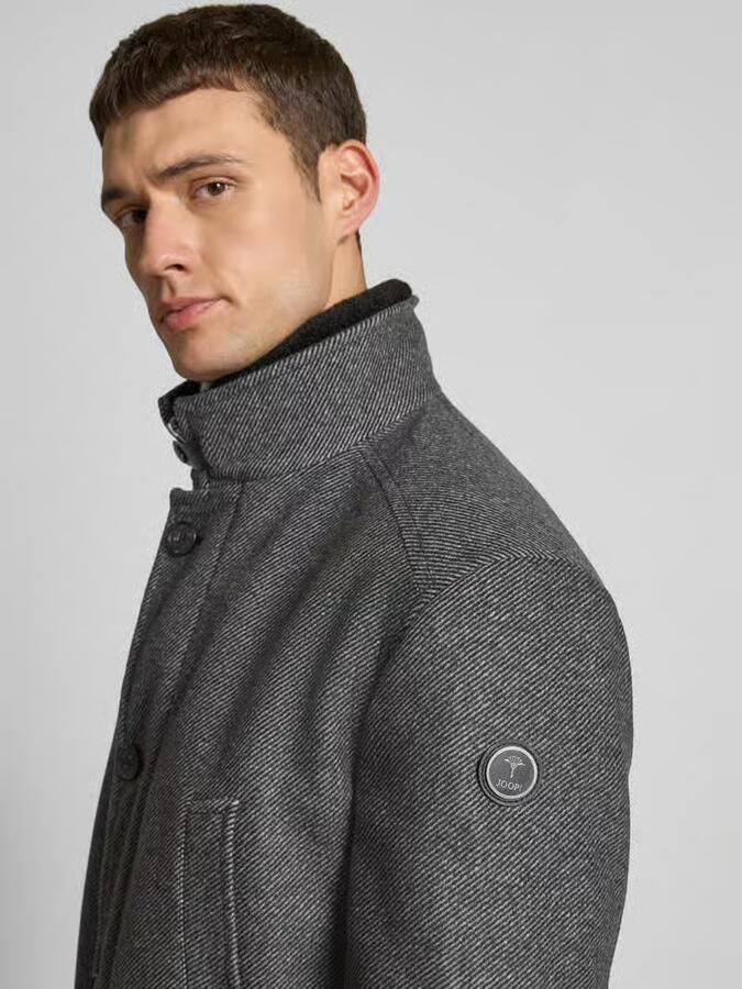 JOOP! COLLECTION Lange wollen jas met opstaande kraag model 'Gary'