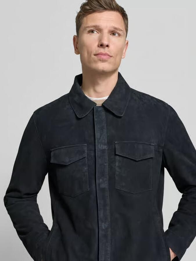JOOP! Collection Leren jack met kentkraag model 'Atorn'