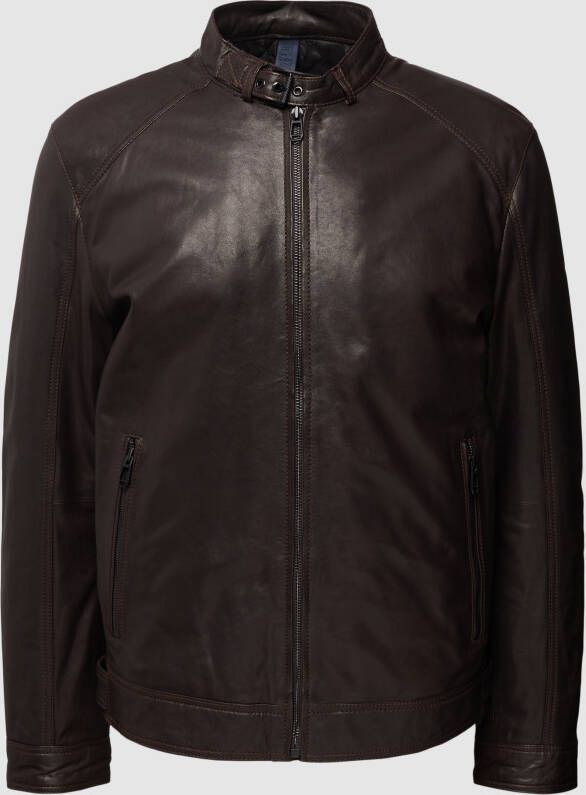 JOOP! Collection Leren jack met opstaande kraag model 'Peel'
