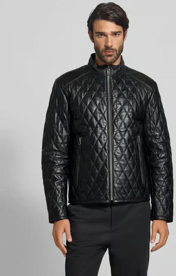 JOOP! Collection Leren jack met structuurmotief - Foto 2