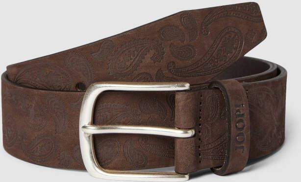 JOOP! Collection Leren riem met structuurmotief model 'Jeanser Paisley'