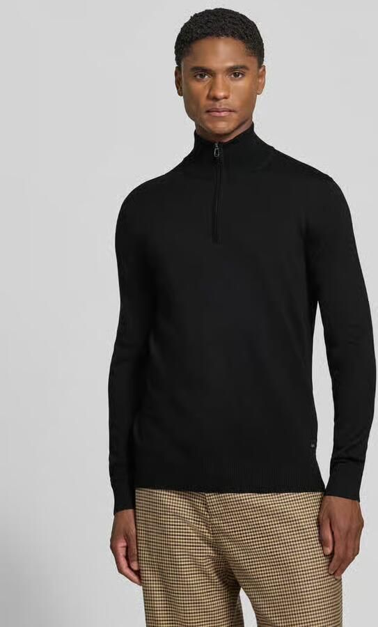 JOOP! Collection Gebreide pullover van scheerwol met opstaande kraag model 'Dario' - Foto 3