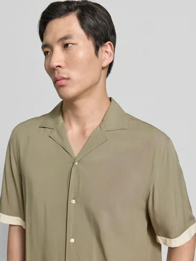 JOOP! COLLECTION relaxed fit vrijetijdsoverhemd van viscose met reverskraag