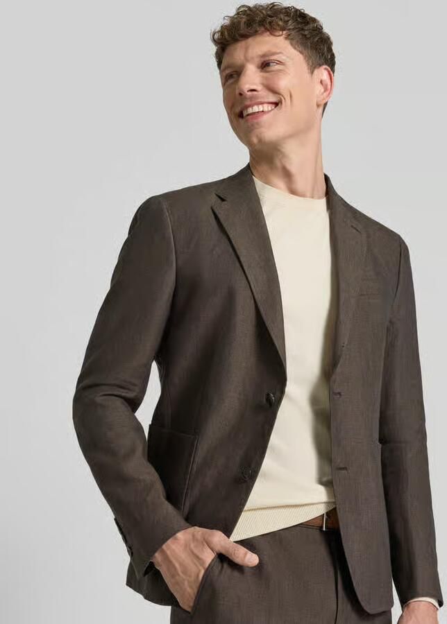 JOOP! COLLECTION slim fit 2-knoops colbert van linnen model 'Hoverest'