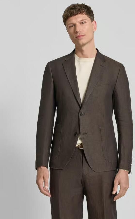 JOOP! COLLECTION slim fit 2-knoops colbert van linnen model 'Hoverest' - Foto 4