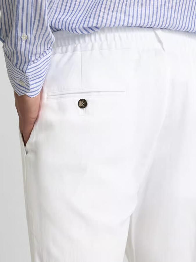 JOOP! Collection Slim fit bandplooibroek met riemlussen model 'Lester'