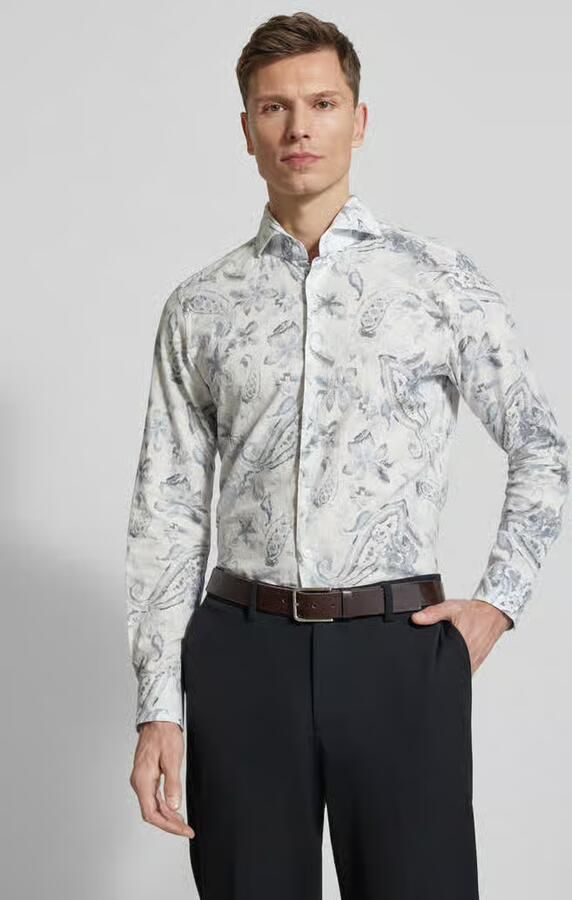 JOOP! COLLECTION Slim fit business-overhemd van linnenmix model 'Pai' - Foto 2