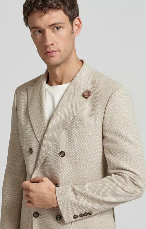 JOOP! Collection Slim fit colbert van een mix van scheerwol en katoen model 'Heazy' - Foto 2