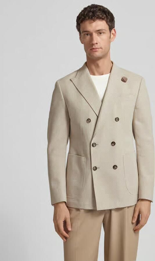 JOOP! Collection Slim fit colbert van een mix van scheerwol en katoen model 'Heazy' - Foto 3