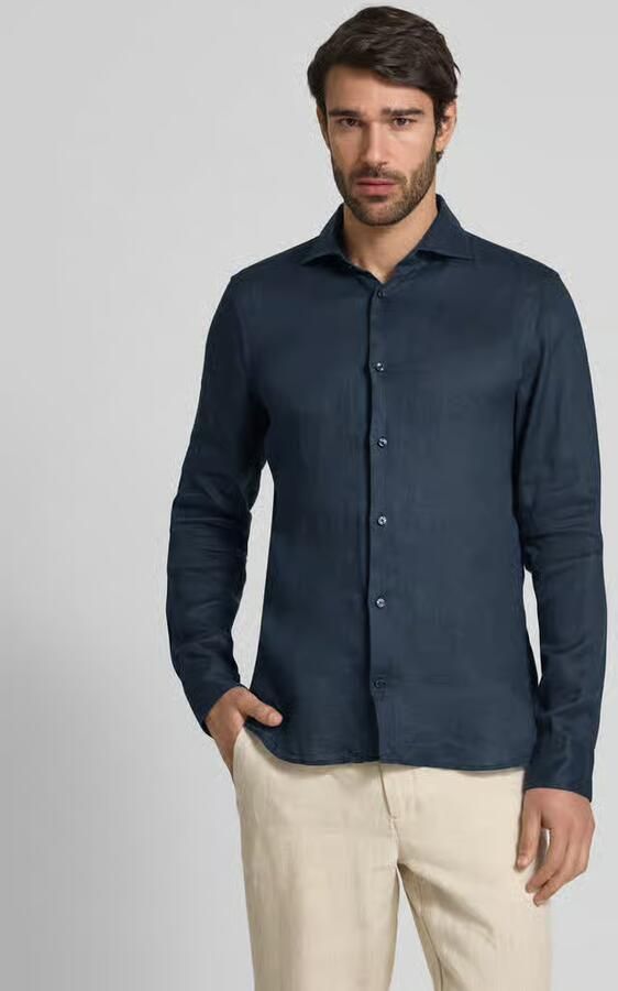 JOOP! COLLECTION Slim fit linnen overhemd met haaikraag - Foto 2
