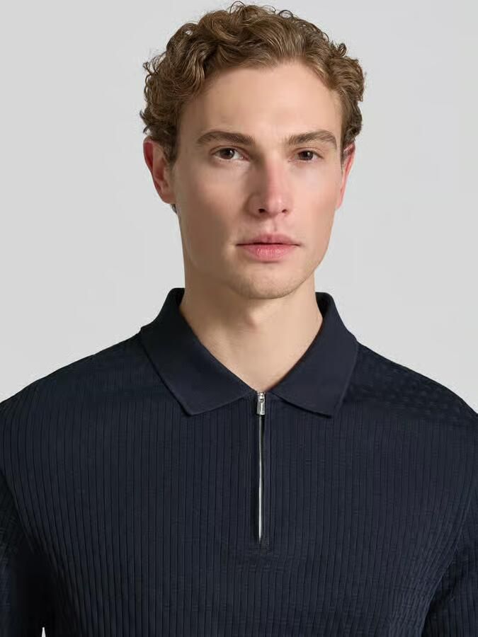 JOOP! COLLECTION slim fit poloshirt met ritssluiting model 'Franciscojose'