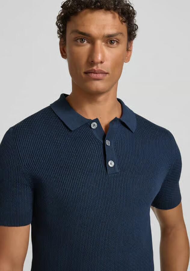 JOOP! COLLECTION Slim fit poloshirt met structuurpatroon