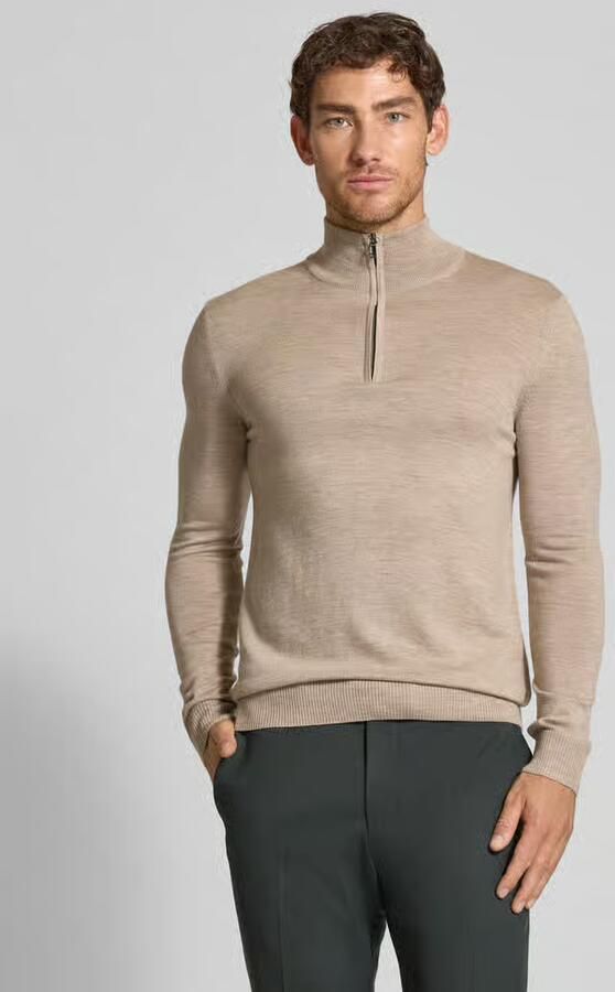 JOOP! Collection Gebreide pullover van scheerwol met opstaande kraag model 'Dario' - Foto 2