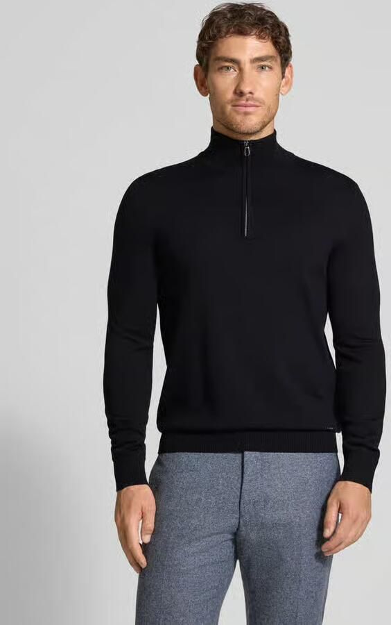 JOOP! Collection Gebreide pullover van scheerwol met opstaande kraag model 'Dario' - Foto 3