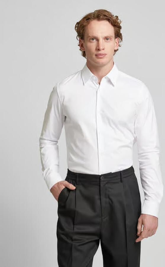 JOOP! Collection Slim fit zakelijk overhemd met kentkraag model 'Pierce' - Foto 4