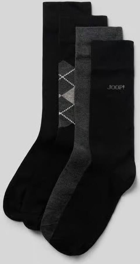JOOP! Collection Regular fit sokken van wolmix in een set van 4 paar model 'Essentials'