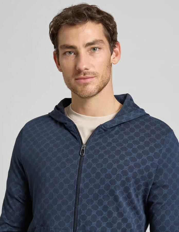 JOOP! COLLECTION Sweatjack met logomotief en capuchon