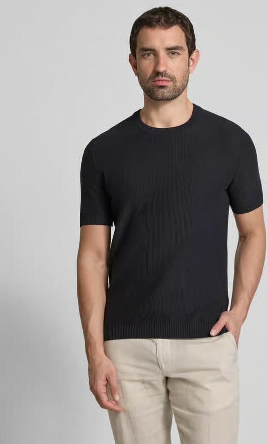 JOOP! JEANS T-shirt met ribboorden model 'Simoro' - Foto 4