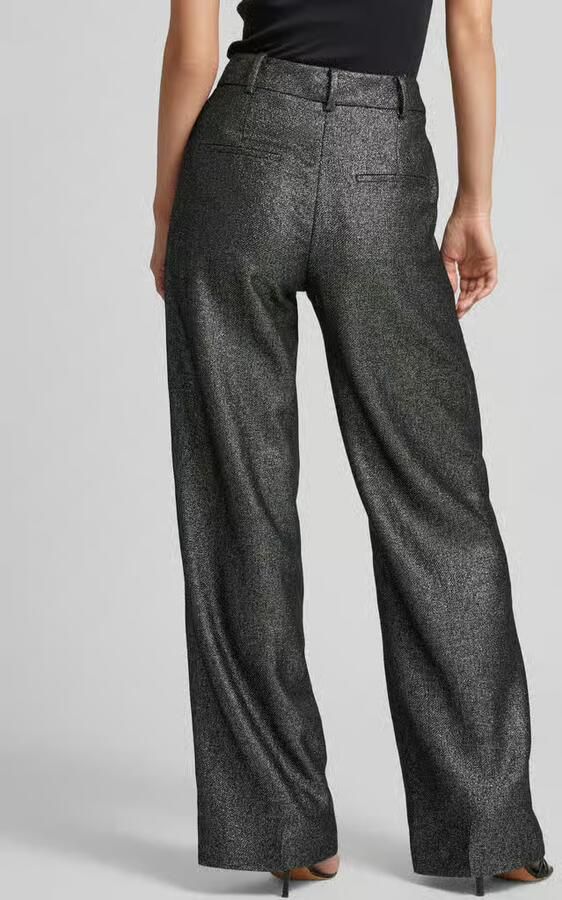 Joop! Broek in metallic look met wijde pijpen