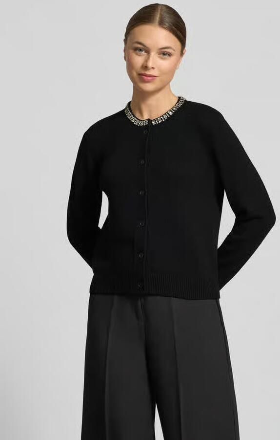Joop! Cardigan met siersteentjes van mix van viscose en kasjmier model 'Kosta' - Foto 3