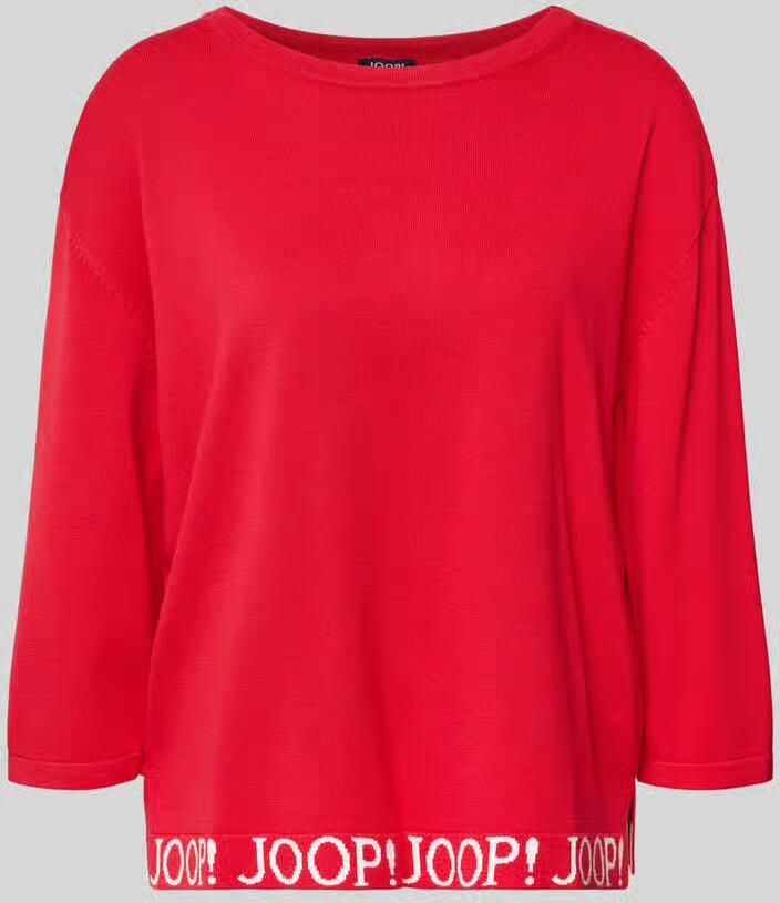 Joop! Gebreide pullover met label-details en 3 4-mouw model 'Kussa' - Foto 2