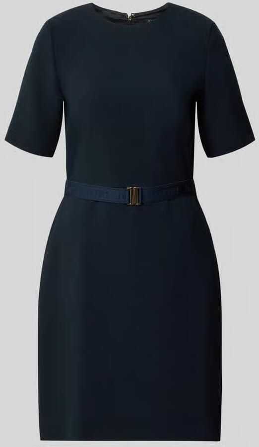 Joop! Knie-lange kokerjurk met elastische label in band-riem