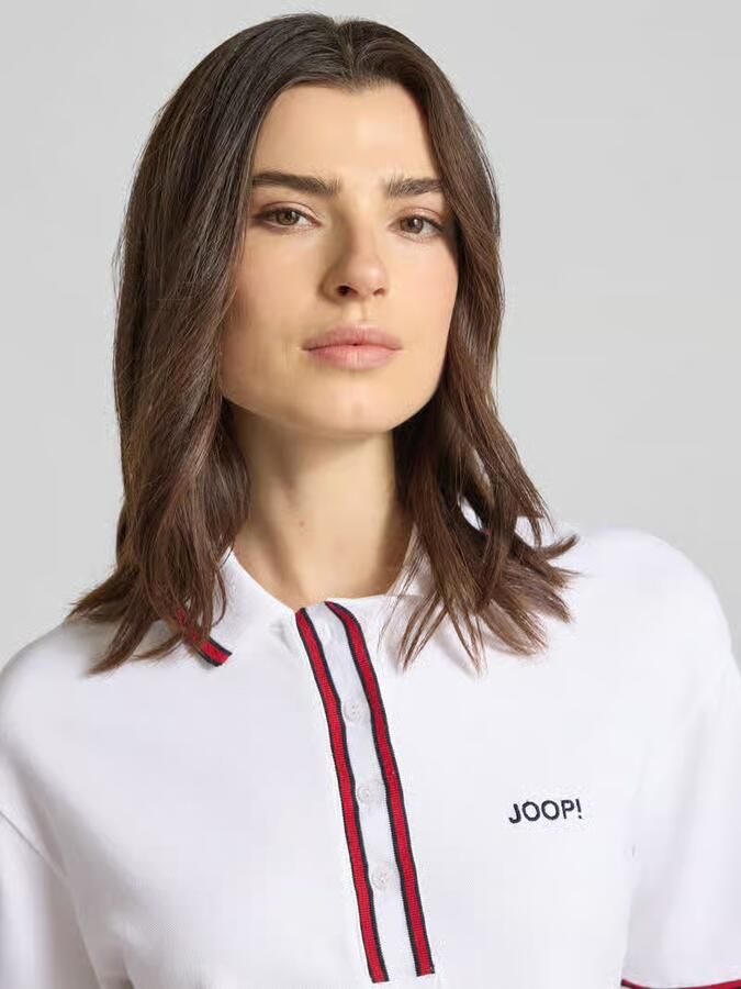 Joop! Knie-lange polojurk met label-stitching model 'Tasa'