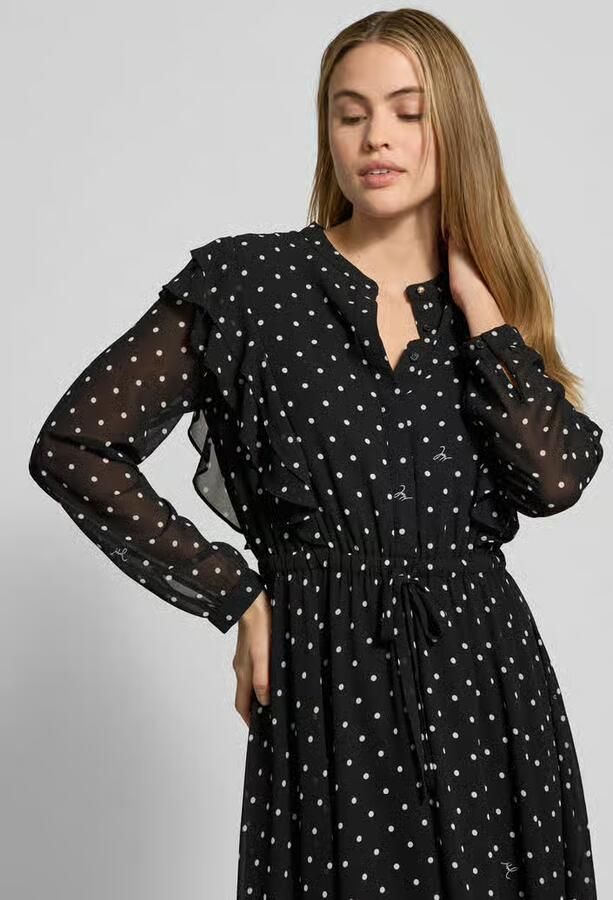 Joop! Midi-jurk in all-over look met strikceintuur - Foto 2