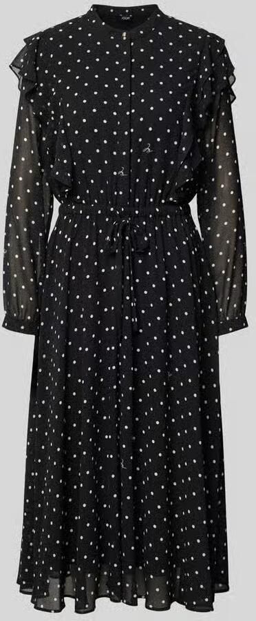 Joop! Midi-jurk in all-over look met strikceintuur