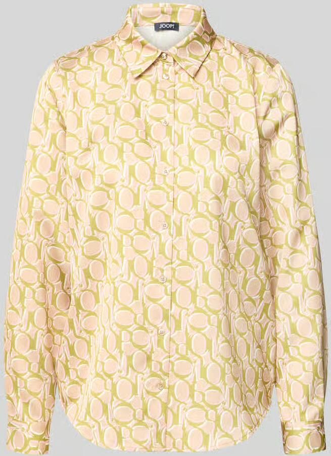 Joop! Regular fit blouse met lange mouwen met all-over motief model 'Bliss2'
