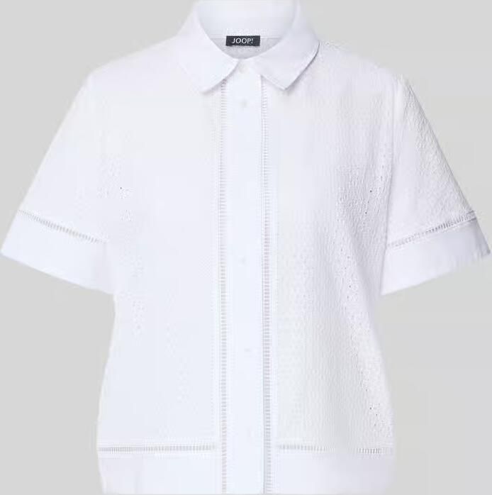 Joop! regular fit blouse met opengewerkte borduursels model 'Blanc' - Foto 2