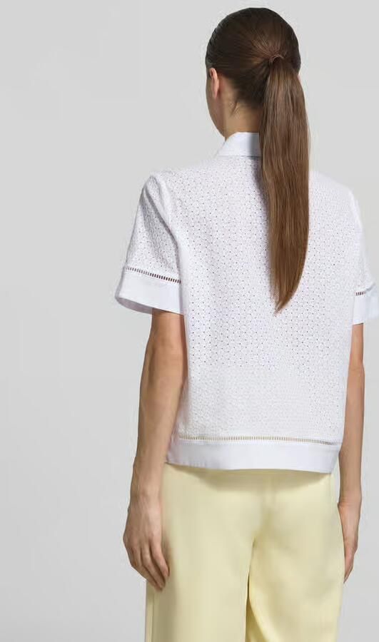 Joop! regular fit blouse met opengewerkte borduursels model 'Blanc'