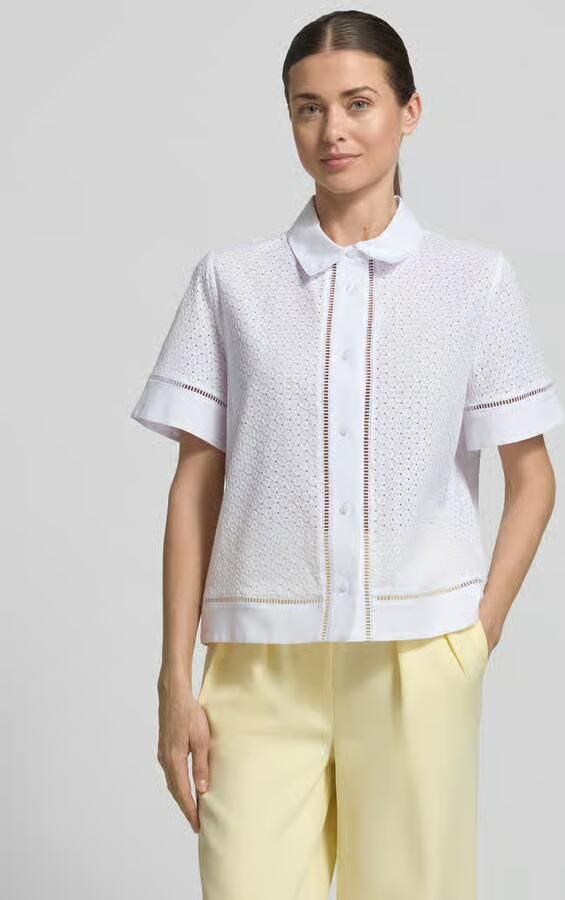 Joop! regular fit blouse met opengewerkte borduursels model 'Blanc' - Foto 3