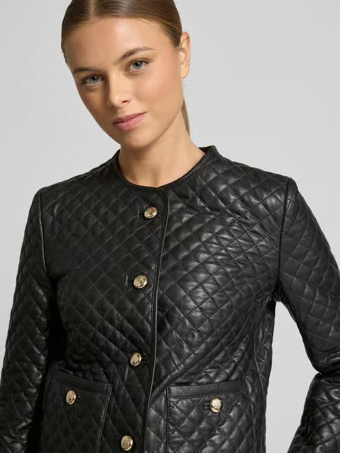 Joop! Regular fit leren jack in doorgestikte look model 'Louise' - Foto 2