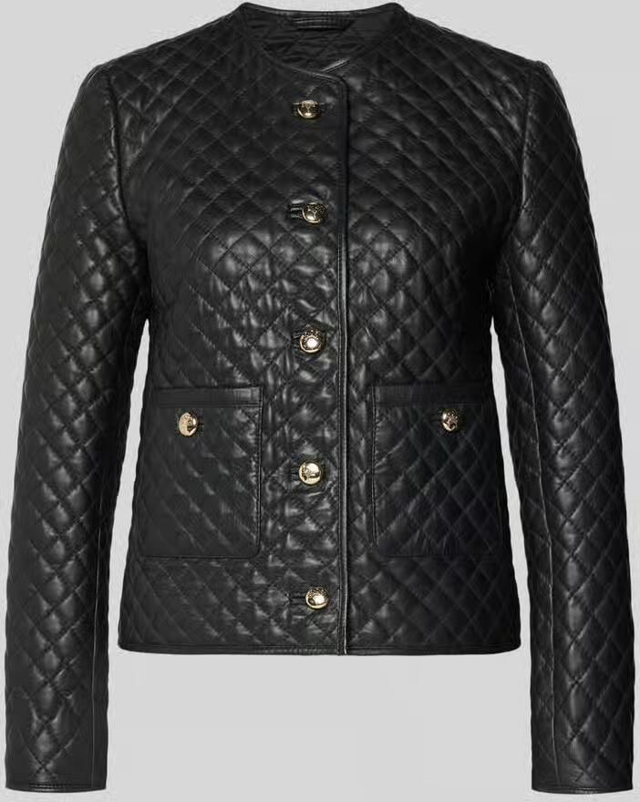 Joop! Regular fit leren jack in doorgestikte look model 'Louise'
