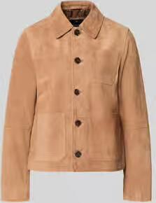 Joop! Regular fit leren jack met platte kraag model 'LUANA'