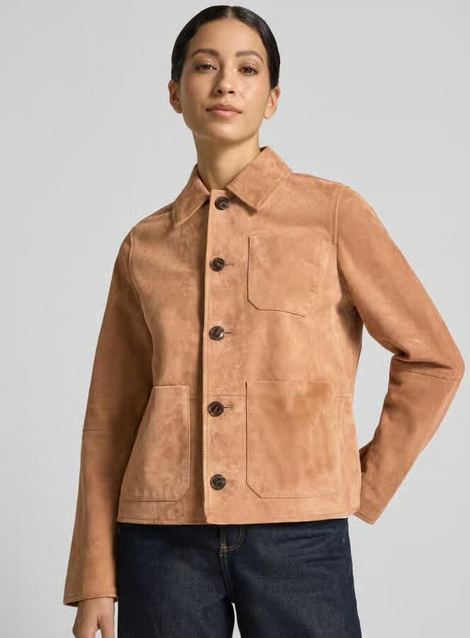 Joop! Regular fit leren jack met platte kraag model 'LUANA'