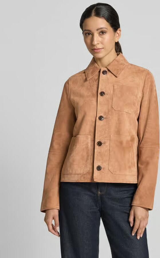 Joop! Regular fit leren jack met platte kraag model 'LUANA' - Foto 3