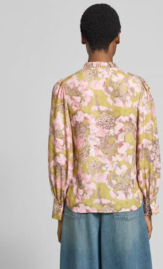 Joop! Regular Fit overhemdblouse met kraag met ruches model 'Belmira' - Foto 3
