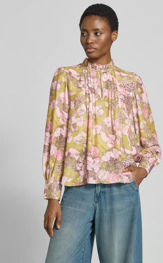 Joop! Regular Fit overhemdblouse met kraag met ruches model 'Belmira' - Foto 2