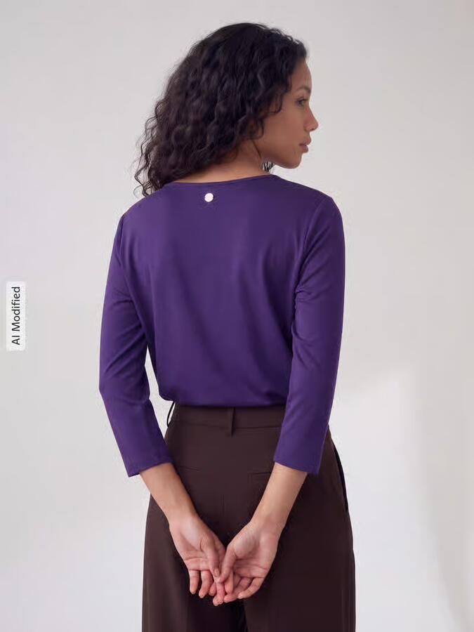 Joop! Slim fit 3 4-shirt van viscosemix model 'Tamina' - Foto 2