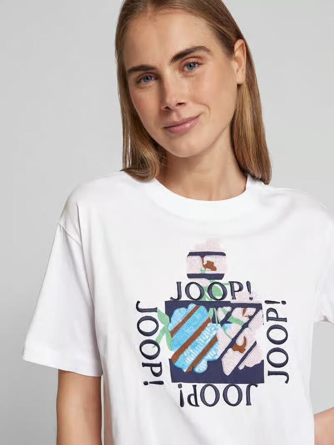 Joop! T-shirt met pailletten model 'Tomo' - Foto 2