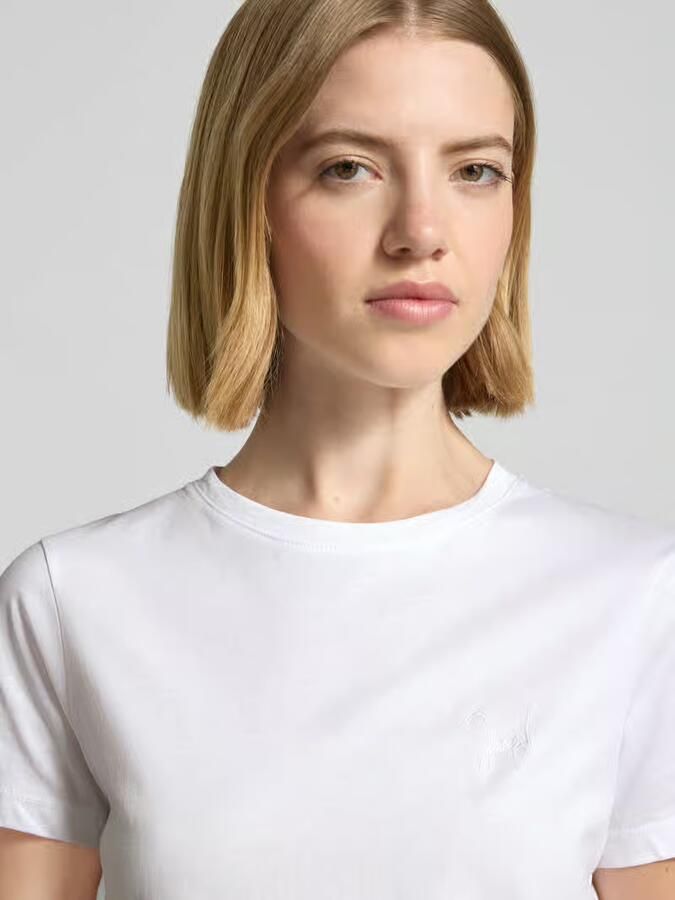 Joop! t-shirt met ronde hals en motiefstitching